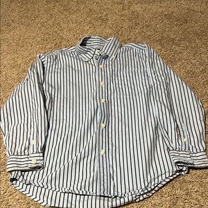 GAP Boys Blue and Brown Striped Button Down Shirt, size medium